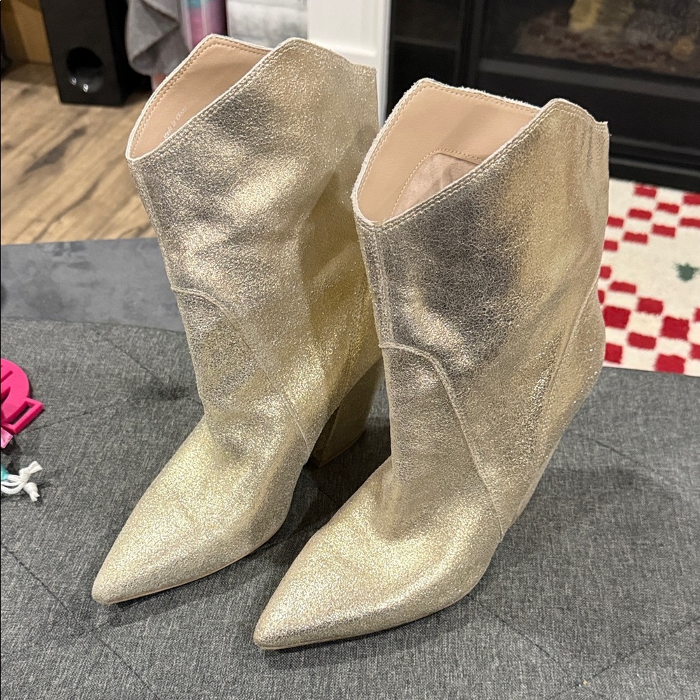 Dolce Vita Shimmering Gold Heeled Boots